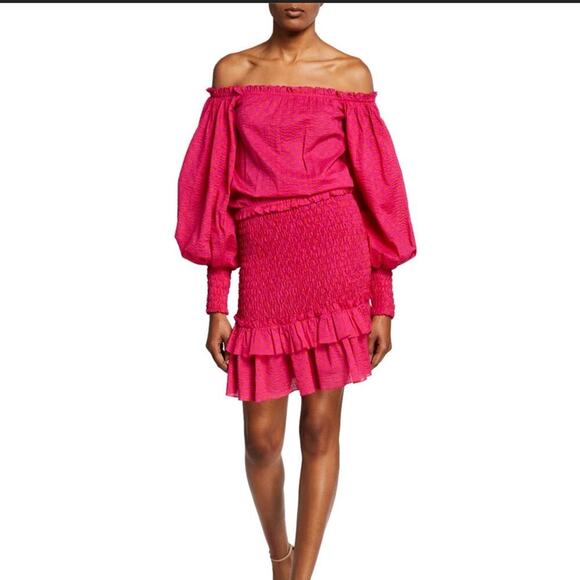 Alexis Marilena Smocked Off-Shoulder Blouson-Sleeve Dress - Picture 10 of 11